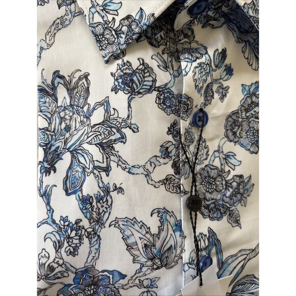 NWT Robert Graham Sea Bloom Shirt Mens XL White Blue Floral Button Up $198 - Picture 8 of 12